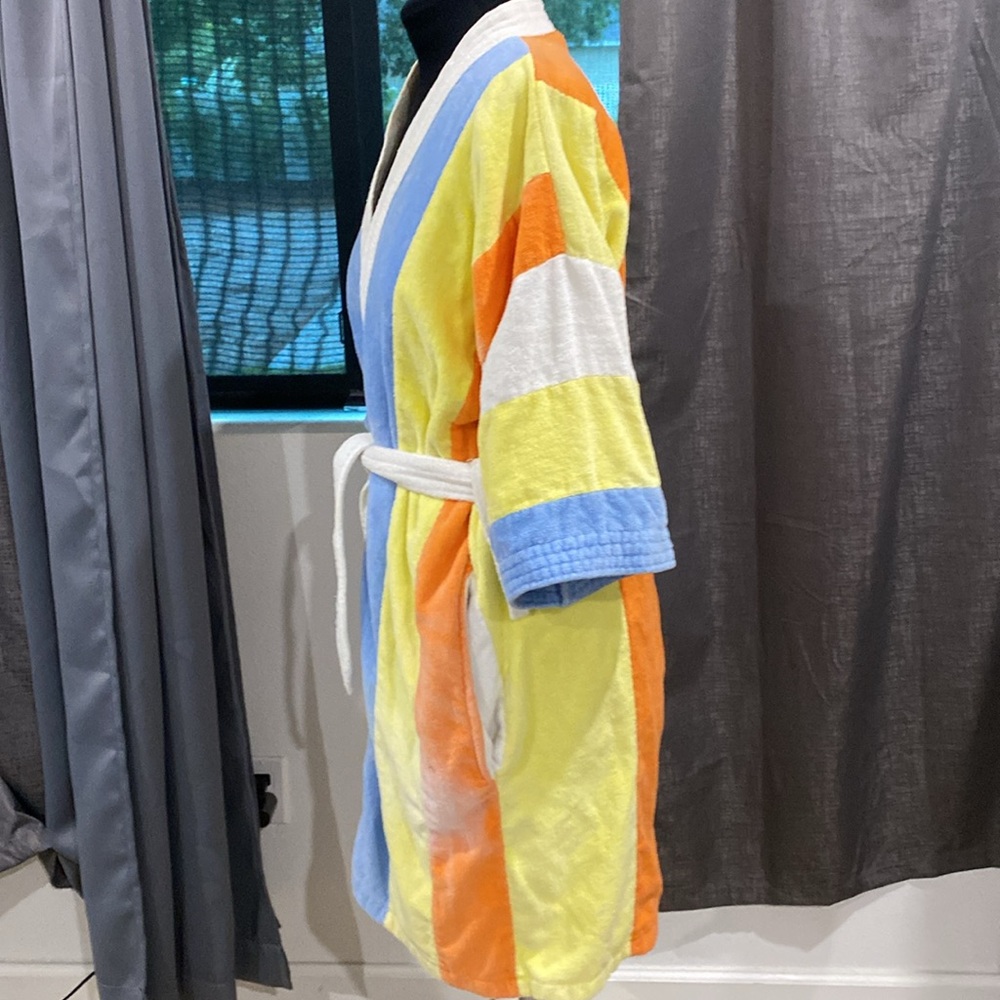 Vintage 80’s Cabana Resort Style Terrycloth Belted Robe w/Pockets |SZ L Unisex - Picture 7 of 8